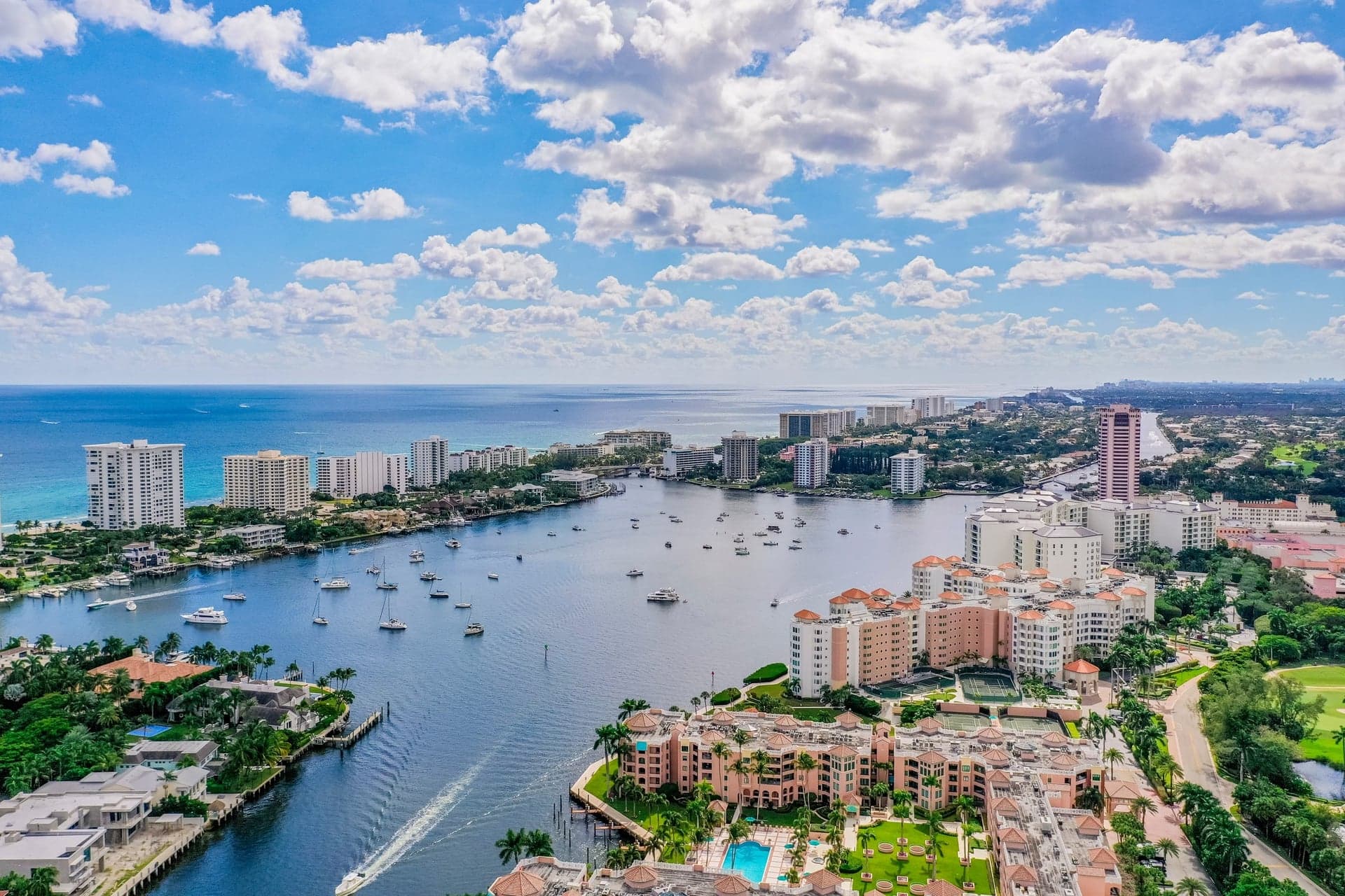 Aerial view of the South Florida Intracoastal — Dragos Cinematics service area